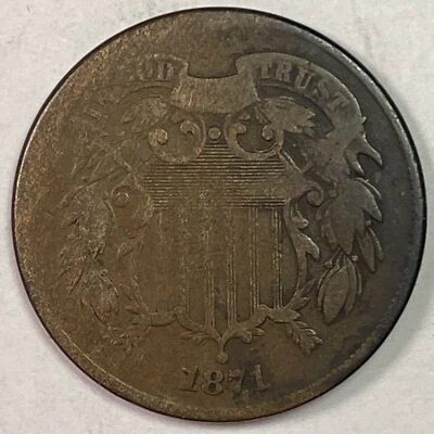 1871 Two Cent Piece Very Fine VF Coin #19915 - Image 1 of 2
