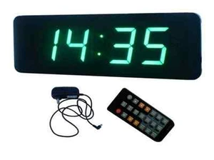 Green 2.3" Large LED Digital Wall Clock Countdown Timer in Minutes:Seconds IR R. - Picture 1 of 2