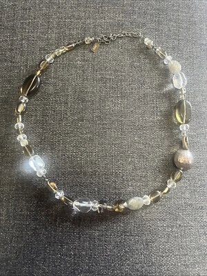 Peyote Bird Sterling 925 Crystal Quartz Smoky And Olive Green Stone Necklace - Image 1 of 4