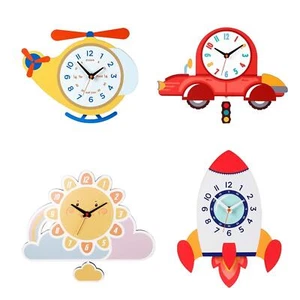 Wood Wall Clock Silent Non Ticking Kid Rooms Decorative Clock for Bedroom - Picture 1 of 10