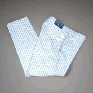 NEW Polo Ralph Lauren White Cotton Pinstripe Dress Pants Mens Large Short 38x30 - Picture 1 of 8