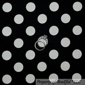 BonEful Fabric Cotton Black White B&W Polka Dot Mickey Minnie Disney Print SCRAP - Picture 1 of 13