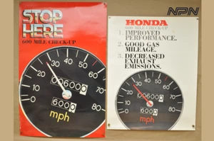 Vtg 1980 Honda Motorcycle 600 Mile Check Up Dealer Service Posters Lot of 2 - Picture 1 of 10