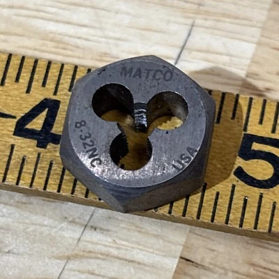 Juego de troqueles hexagonales Matco 8-32 NC H1MT832D para 124MATDS EE. UU. ¡LEER! Foto 1 de 4