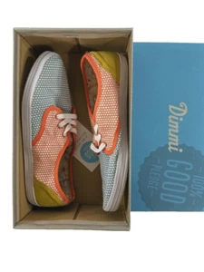 Dimmi Improve Women's Fashion Comfort Blue/Orange Casual Sneakers, Size 10 - Picture 1 of 12