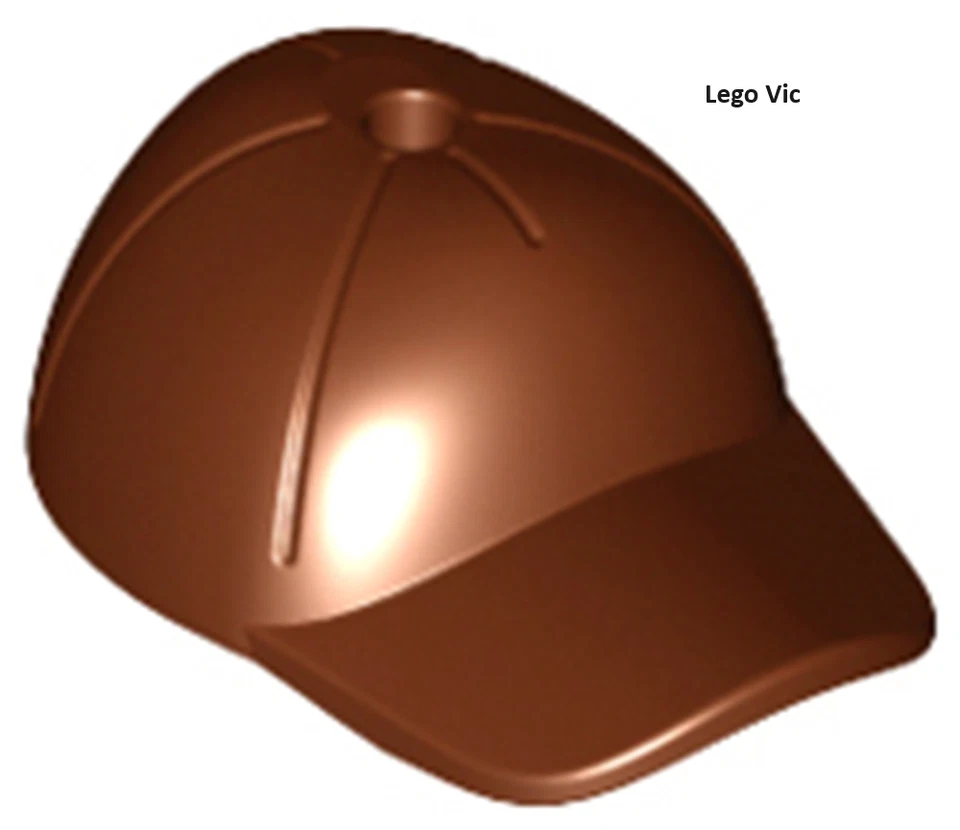 Lego 11303 x3 Cap Short Reddish Brown Casquette City 60342 Jurassic MOC New A106 - Photo 1/1