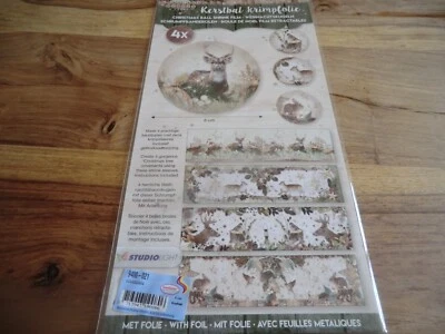 Schrumpfbanderole Zauberfolie 4 Motive grün Weihnachten Advent  Kugel Windlicht - Bild 1 von 2