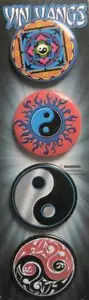 YIN YANG BUTTONSET BADGES SET ANSTECKERSET # 2 FENG SHUI YOGA JOGA PINS - Foto 1 di 2