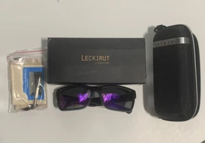 Leckirut Women Classic Black Oversized Polarized 100% UV Sunglasses & Case New - Picture 1 of 3