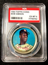 1964 Topps Coins Coin Bob Gibson #59 PSA 6  EX-MT Low pop 16 St Louis Cardinals
