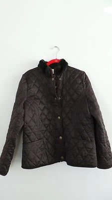 CHARTER CLUB JACKET dark brown QUILTED  --jaguar lining-SIZE--PS - Image 1 of 4
