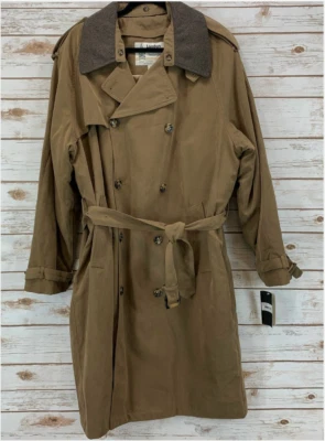 LONDON FOG Men's Iconic Double Breasted Trench Coat, Size 44, British Khaki - Image 1 of 4