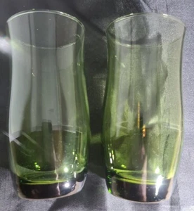 Vintage Avacado Green Drinking Tumbler Glasses 6” Tall - Picture 1 of 3
