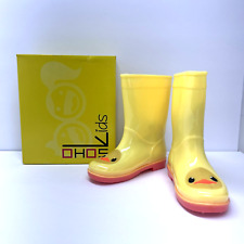 Soho Kids Rain Boots Yellow/Pink Duck Size 10