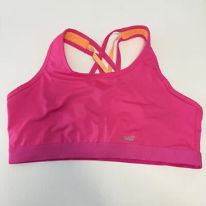 Avia Pink Orange Criss Cross Back Sports Bra Size XL (16-18) (MISSING BRA PADS) - Picture 1 of 7