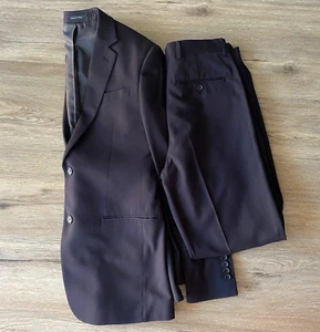 Egara Orange Extreme Slim Fit Two Piece Solid Black Suit 36-38S Pants 30X36 - Picture 1 of 18