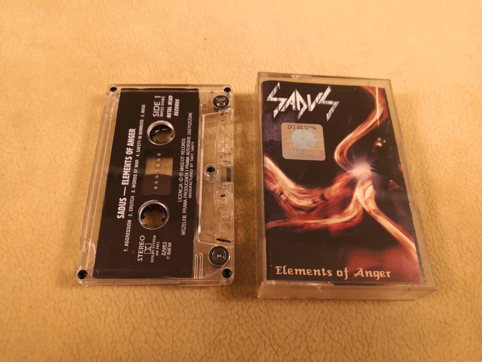 Sadus - Element of Anger MC cassette Slayer Sodom Exodus Whiplash Bloodfeast - Image 1 of 4