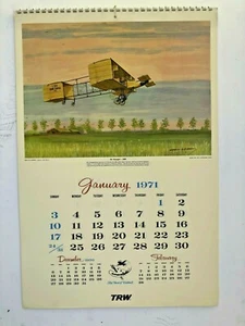 1971- 11 Month Wall Calendar of the Best of Charles Hubbell Aviation Prints - Picture 1 of 11