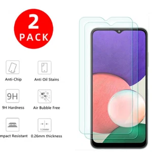 2Pack Premium Real Tempered Glass Screen Protector For Samsung Galaxy A22 5G - Picture 1 of 7
