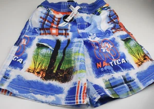 Blue Shorts Boy Swim Trunks Nautica Brand NEW Boy SZ L (7) UV Protection - Picture 1 of 7