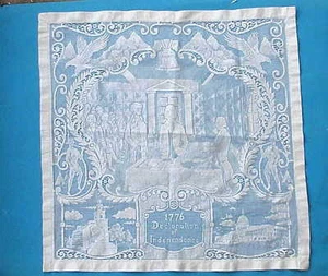 Antikes feines Leinen 1776 Verherrlichung der Unabhängigkeit. Dollie? - Bild 1 von 6