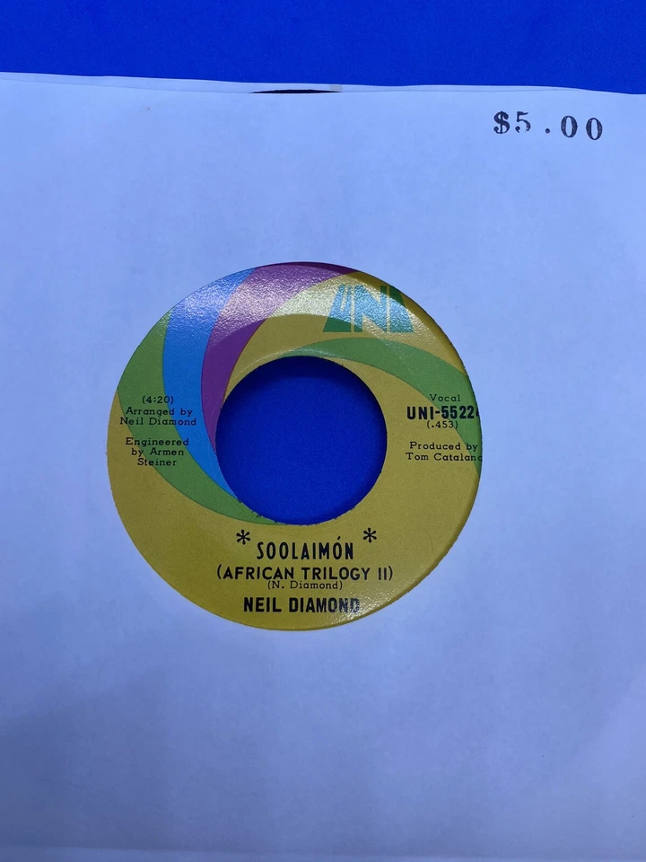 45 rpm Vintage 7” Vinyl Single Hit Record Neil Diamond - Soolaimon - Image 1 of 1