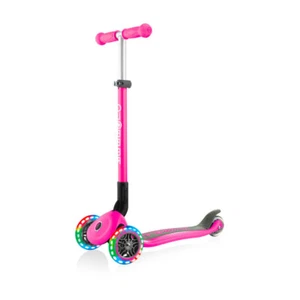 Globber PRIMO Foldable Lights Scooter | Neon Pink - Picture 1 of 3