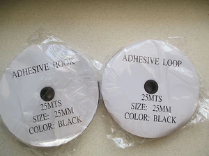 BLACK 25mm x 25M Pair HOOK and LOOP strong Self Adhesive Fastener Tape - Picture 1 of 3