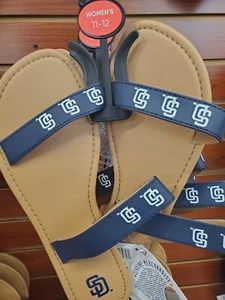 MLB-SD Padres Women’s XL size 11-12 Sandals/Flip Flops New MLB Licensed FOCO - Picture 1 of 3