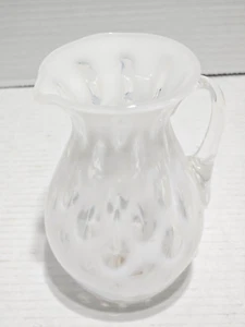 Fenton French Opalescent Glass Honeycomb Small Coin Dot Creamer - Bild 1 von 8
