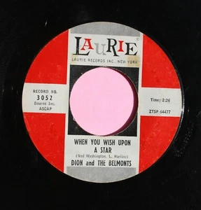 DION & BELMONTS Doo Wop 45rpm Wonderful Girl b/w When You Wish Upon A Star HEAR - Picture 1 of 2