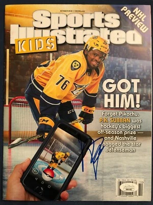 2016 Oct Sports Illustrated SI for Kids P. K. Subban PK Signed magazine COA JSA - Image 1 of 3