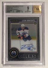 2014-15 O-Pee-Chee Platinum Rookie Black Ice Leon Draisaitl 42/99 BGS 9 Auto 10