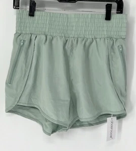 Rosvigor NWT women’s lined shorts medium Blue Green Activewear Elastic Waist - Picture 1 of 7