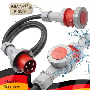 CEE Verlängerungskabel wasserdicht H07RN-F 5G16mm² 5x16mm² 63A PCE IP67 5-50m - Bild 1 von 20