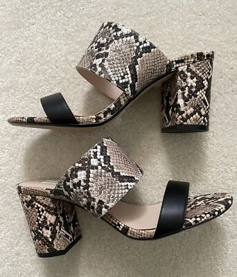 Nuevas Sandalias Saks Fifth Avenue Cuero Efecto Piel de Serpiente Talla 8.5M Foto 1 de 4