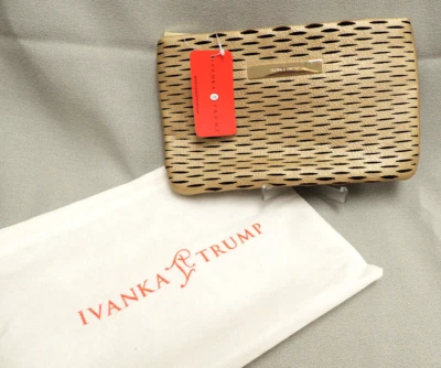 Bolso de Mano Ivanka Trump Tonos Dorados Ranuras Noche NUEVO con Etiqueta Talla 6H X 9.5L Foto 1 de 4