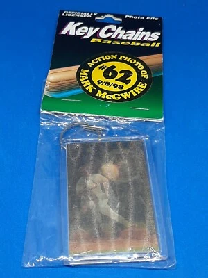 Mark McGwire Key Chain Officially Licensed Action Photo 9/8/98 HR #62 Yonkers  - Image 1 of 4