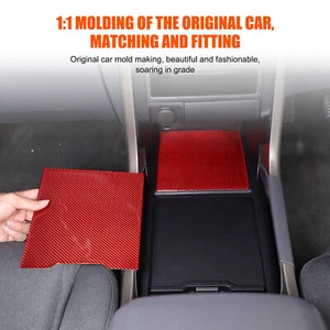 Red Carbon Car Center Control Storage Slot Pad Mat Trim For Honda Pilot 2003-08 - Picture 1 of 12