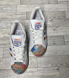 Adidas Originales Superstar Blanco Multicolor Zapatos GX2717 Hombres Talla 5/Mujeres 6.5 - Imagen 1 de 12