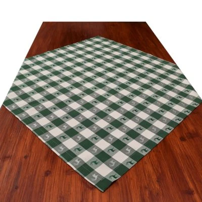 Mitteldecke Landhaus-Tischdecke Karo mit Hirsch in Grün 82 x 82 cm grün-weiß - Bild 1 von 4