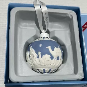 Wedgwood Jasperware Krippe Rentner blau Weihnachtsschmuck mit Box - Bild 1 von 8