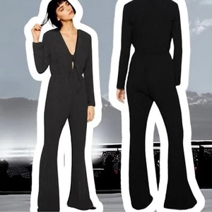 Zara EXTRA SMALL tuta manica lunga cravatta cravatta pantaloni gamba larga - Foto 1 di 5