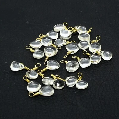 Cristal Natural Cuarzo Chapado en Oro Vermeil Cuentas Sueltas Piedras Preciosas Fabricación Joyería Foto 1 de 4