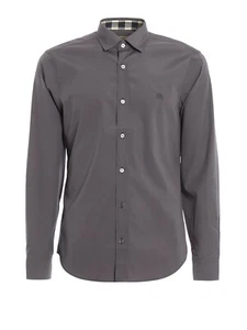 Men Burberry Brit Shirt Stretch Cotton Stone Grey Casual Size XS US36 - Picture 1 of 16