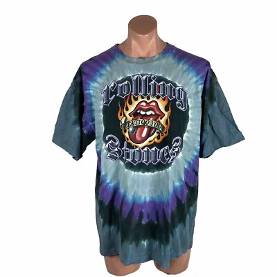 Satisfacción Tie Dye Vintage Años 80 Rolling Stones Garantizada Desde 1962 XL o 2XL Foto 1 de 4