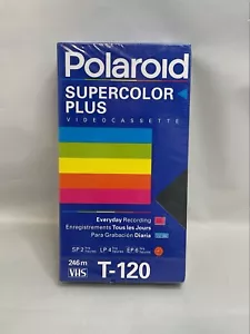 Blank VHS Polaroid Supercolor Plus Video Cassette T 120 Tape New Factory Sealed - Picture 1 of 6