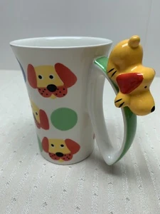 Vintage Hunde Kaffeebecher Primärfarben Heiße Schokolade Steingut - Bild 1 von 6