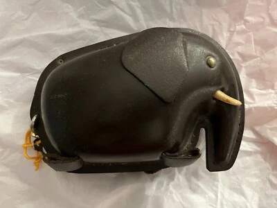 Original Kounoike Vintage Leather Elephant Piggy Bank - Image 1 of 4
