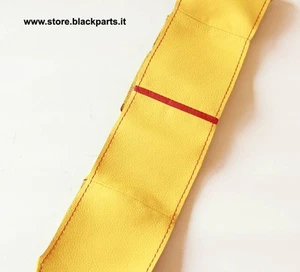 COPRIVOLANTE PER FIAT 500 IN PELLE GIALLO. VOLANTE SELLATO MODELLI POP, LOUNGE - Imagen 1 de 1